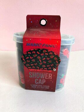 MANIC PANIC Cherry Bow Rose Print Shower Cap NEW NWT
